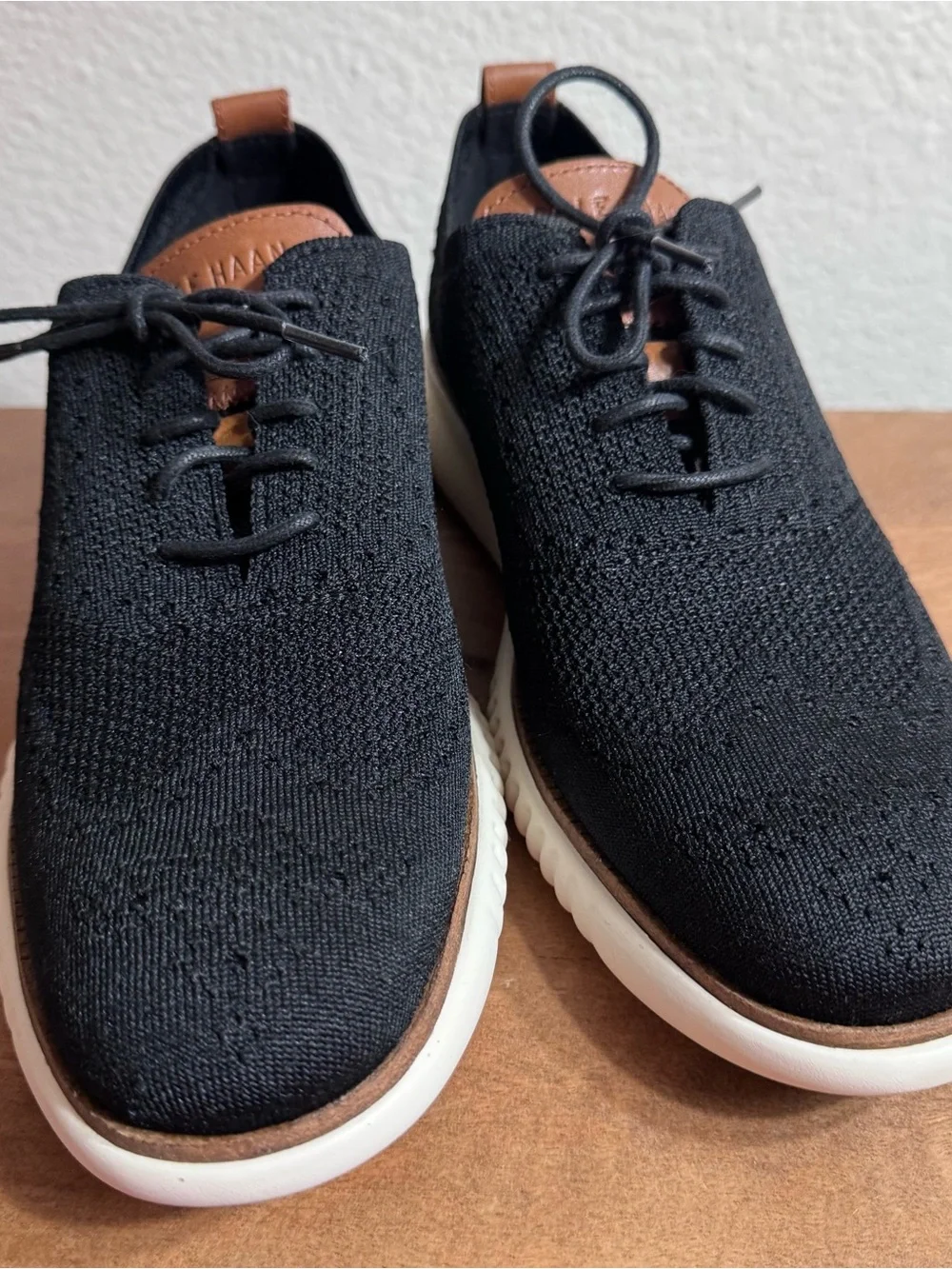 Brand New Cole Haan 2.Zero Grand Stitchlite™ Wingtip Oxfords - Black/Ivory